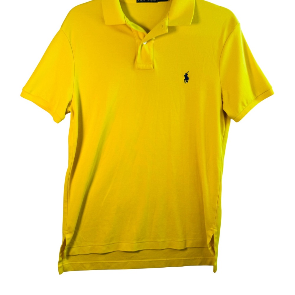 Polo Ralph Lauren Polo Shirt‎ Sz M Yellow Classic Preppy Golf Casual Bright